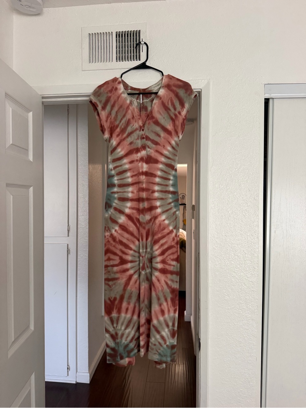 Tie-Dye Maxi Dress in Rust and Sage Green